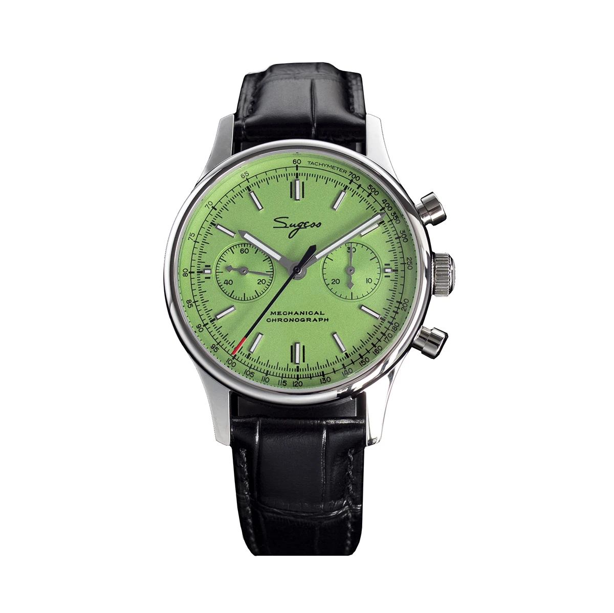 Sugess Panda 40mm Pilot Chronograph Uhr Herren Air Force Saphirfarben ST1901 Original Uhrwerk Mechanische Armbanduhren Mode