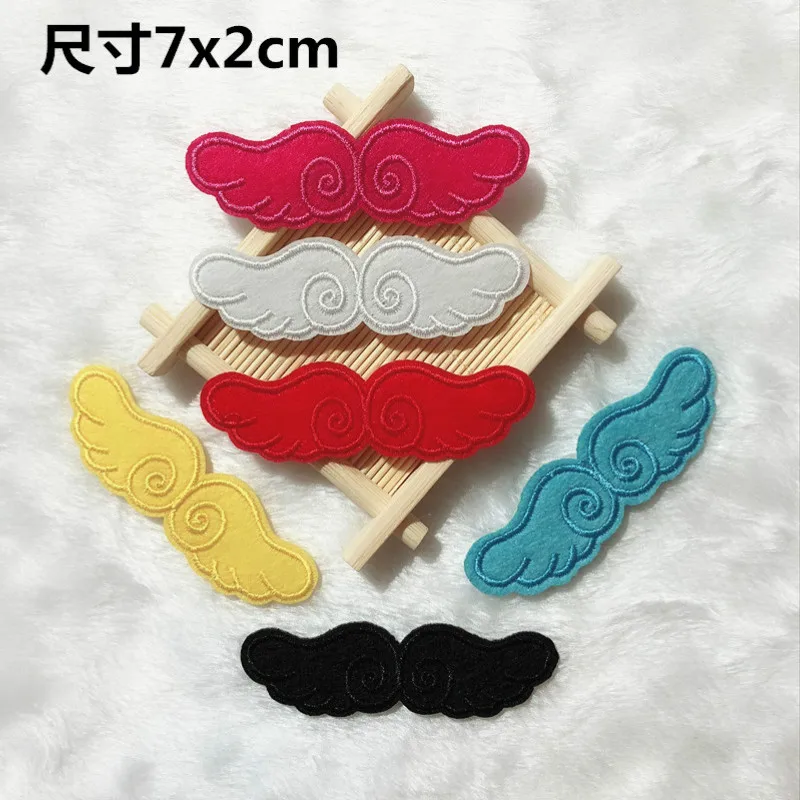 100pcs/Lot Small  Angle Wings Luxury Embroidery Patch Badge Shirt Dress Clothing Decoration Accessory Craft Diy Applique