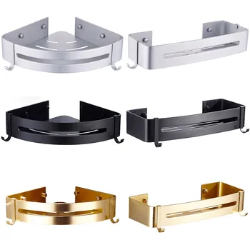 공간 알루미늄 욕실 선반, 샤워 샴푸 비누 화장품 선반, 블랙, 골드, 실버 욕실 액세서리 랙 홀더, 1 개 