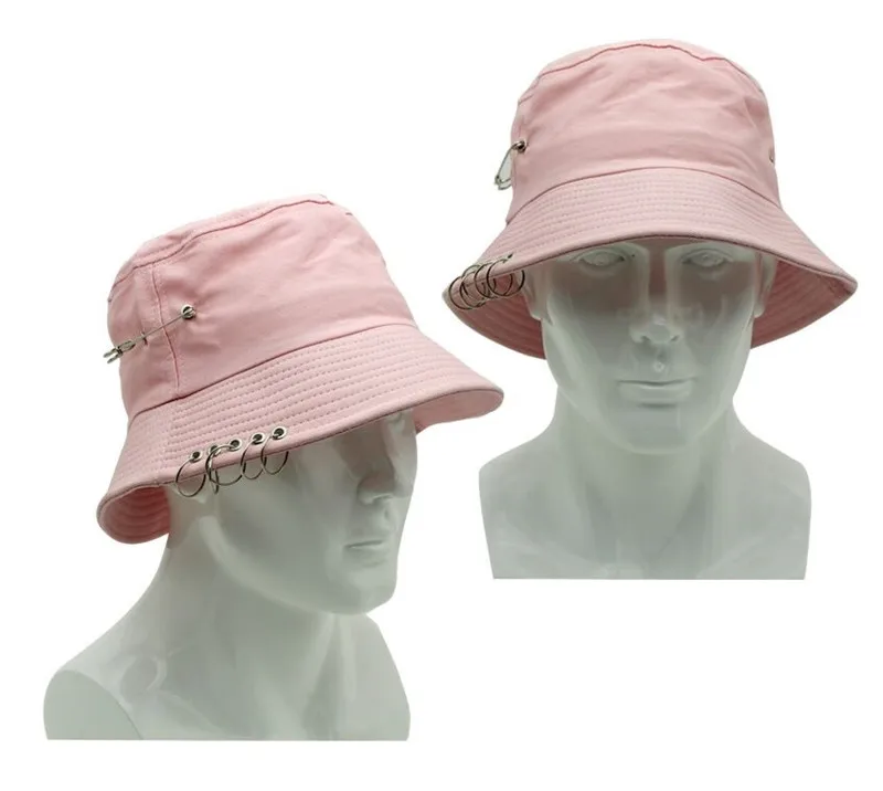Koreanischer Stil Damen Mädchen Casual Hip-Hop-Tanz Street Bucket Hats Neue Herren Casual Sport Sonnenhüte Fischerhut Panama mit Ring-Anhänger – Detail 4