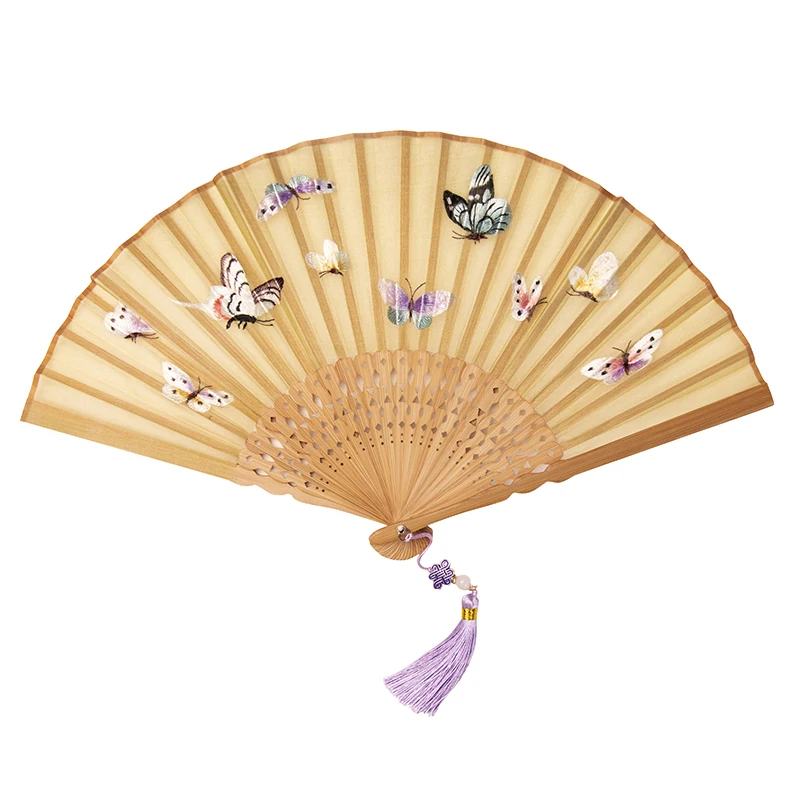 

Folding Embroidery Fan Ancient Women Hanfu Abanico Para Boda Portable Silk Fans Ventilatore Bamboo Embroidery Craft Ventilatore