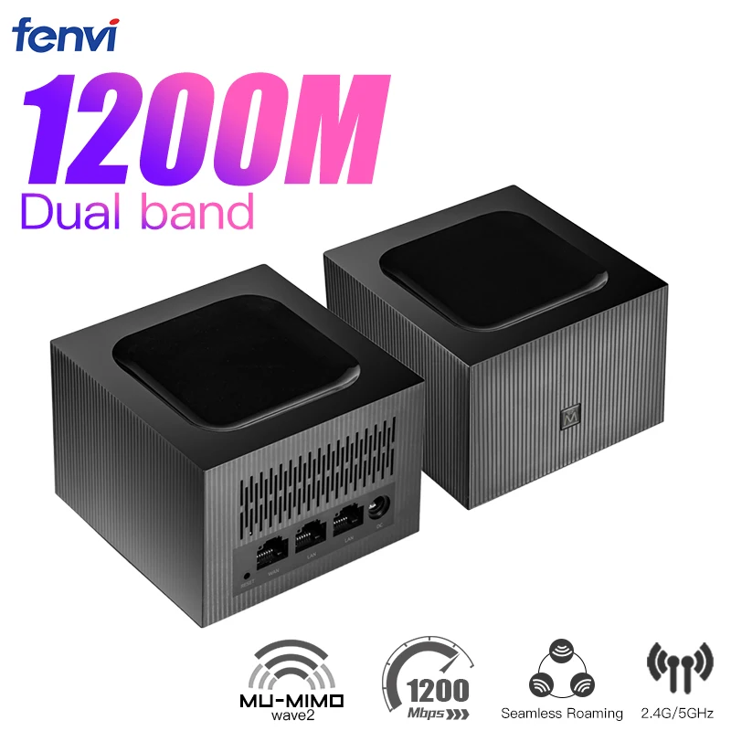 Fenvi AC1200 WiFi Mesh Router Whole Home WiFi System Wireless Wi-Fi Router Dual Band 2.4G/5GHz WiFi Bridge Repeater PK MW6 MW3