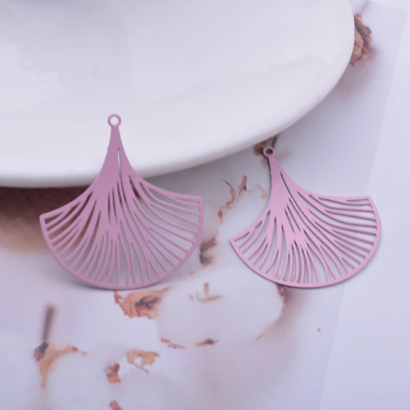 50 Stück AB5676 30*32mm Ginkgoblatt Charms Messing dünn Roségold Farbe Anhänger Ohrring Erkenntnisse – Detail 7