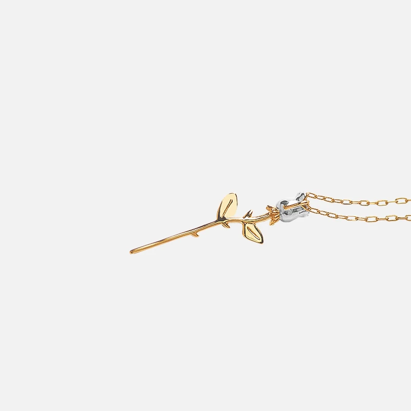 Hip Hop Punk Rose Flower Pendant Necklace Fashion Clavicle Sweater Chain Titanium Steel Necklace For Men Girls Women Jewelry