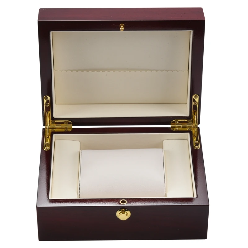 Large Size Wood Lacquered Glossy Single Watch Box with PU Leather Cushion