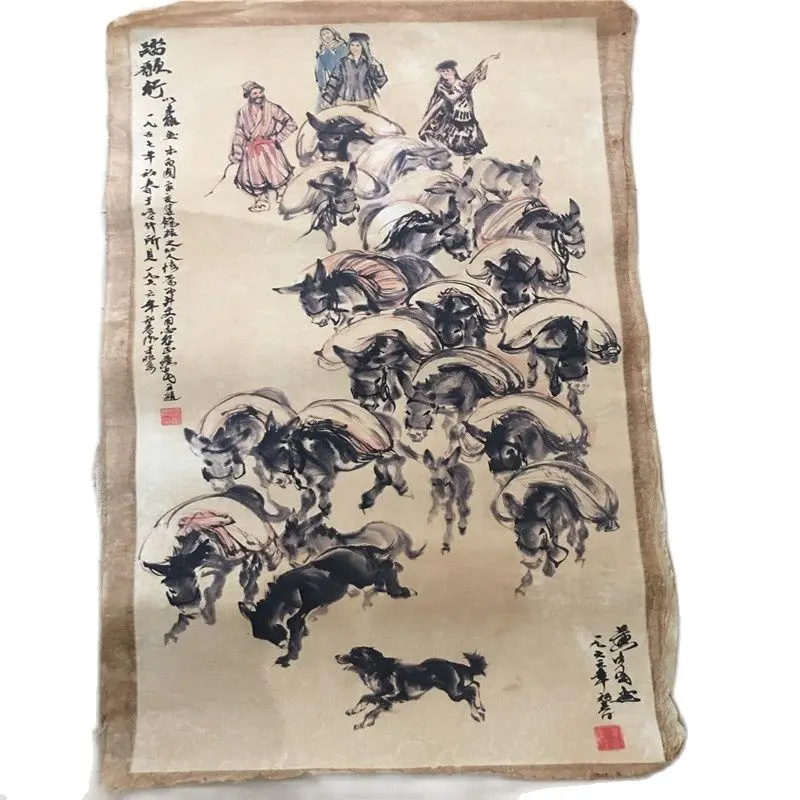 

China Old Scroll HuangZhou's Treading Song Painting Slice