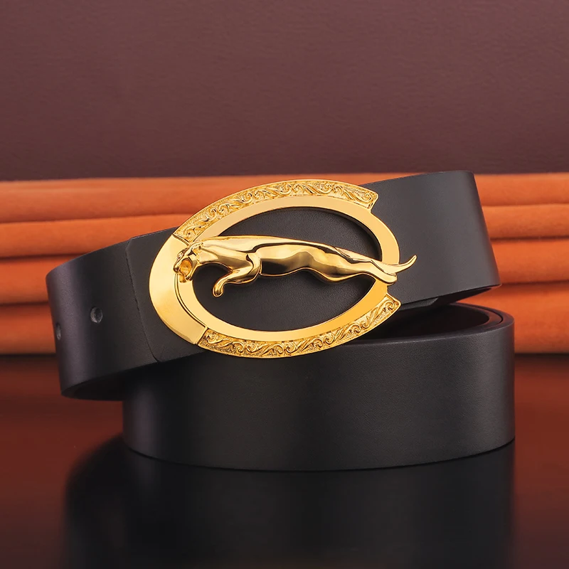 3.8cm Wide Leather Fashion Belt High Quality Designer Belt Men's Brass Buckle Belt Casual Ceinture Homme