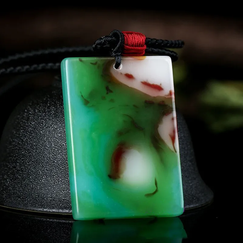 Xinjiang Gobi Colorful Jade Ping 'an Eventless Pendant for Men and Women, Wordless Artistic Conception Pendant