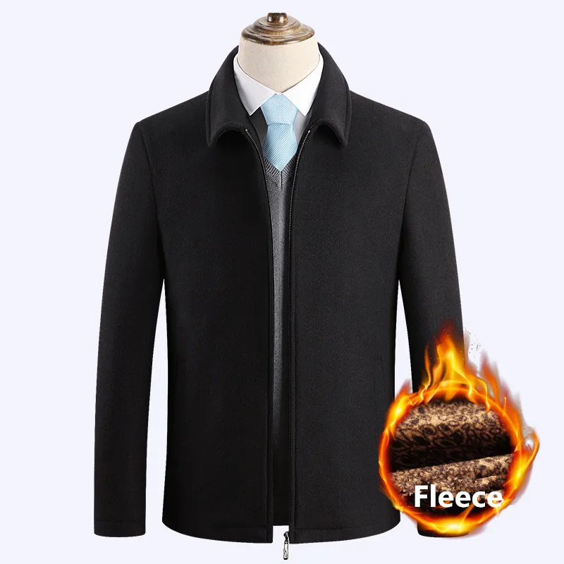 

Winter Fleece Wool Coat Casual Slim Fit Peacoat Thick Warm Windbreaker Jackets Casaco Masculino Palto Trench Male Woolen Coats