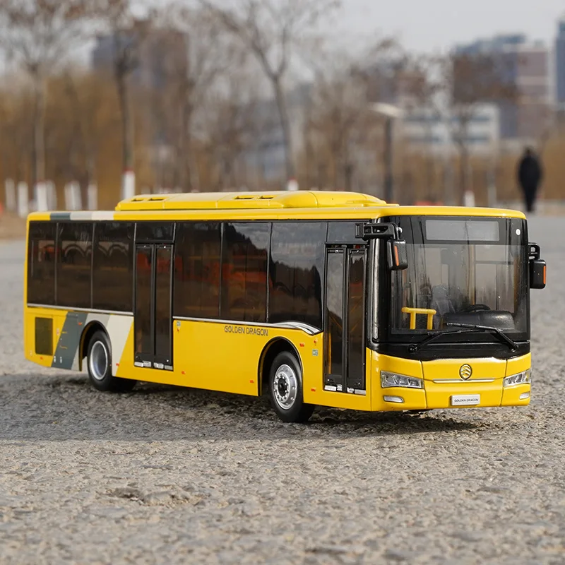 Authorized Authentic 1:42 diecast Gold-dragon stream public bus model, urban bus models for collection