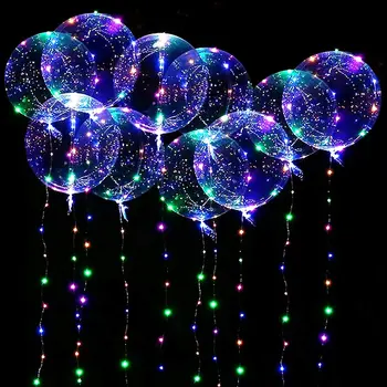 10PACKS LED Light Up BoBo Balloons Colorful String Lights Bubble Balloons Helium Christmas Birthday Wedding Party Decoration