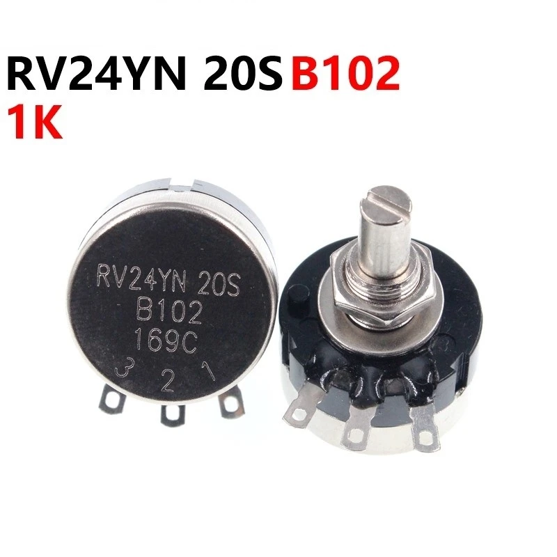 

RV24YN20S B102 1k Single Turn Carbon Film Potentiometer Adjustable Resistor