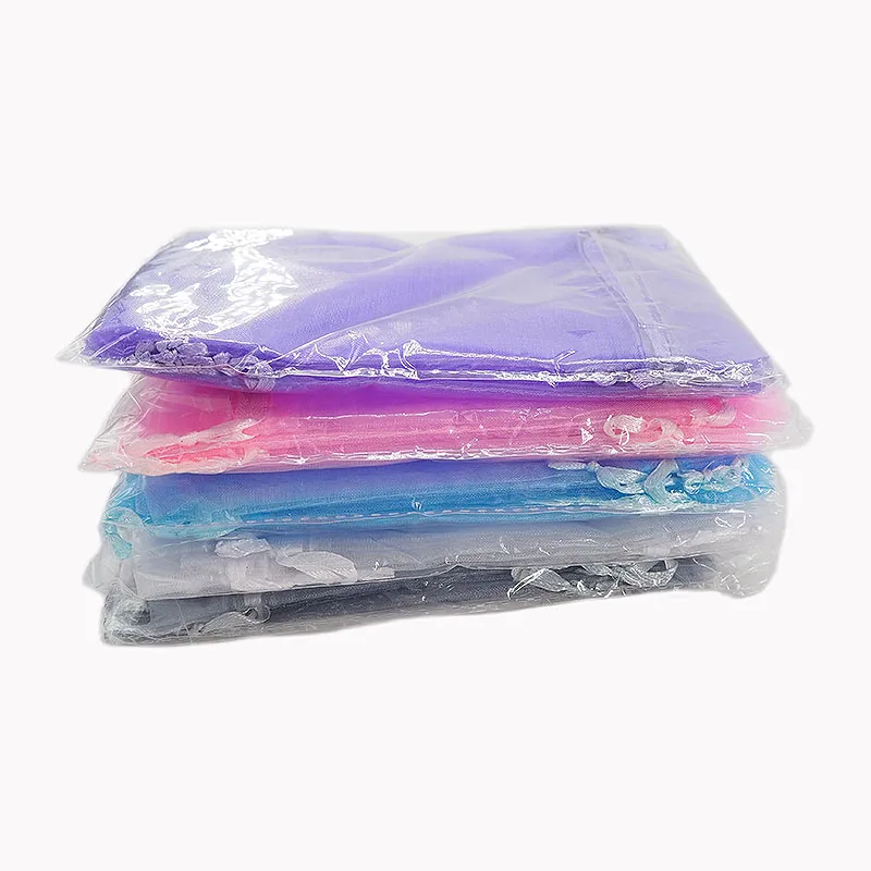 Chenkai 100PCS 10x15CM 4 Colors Organza Bags Jewelry Packaging Bags Drawable Bags Candy jewellery Pouches Party Decoration Gift