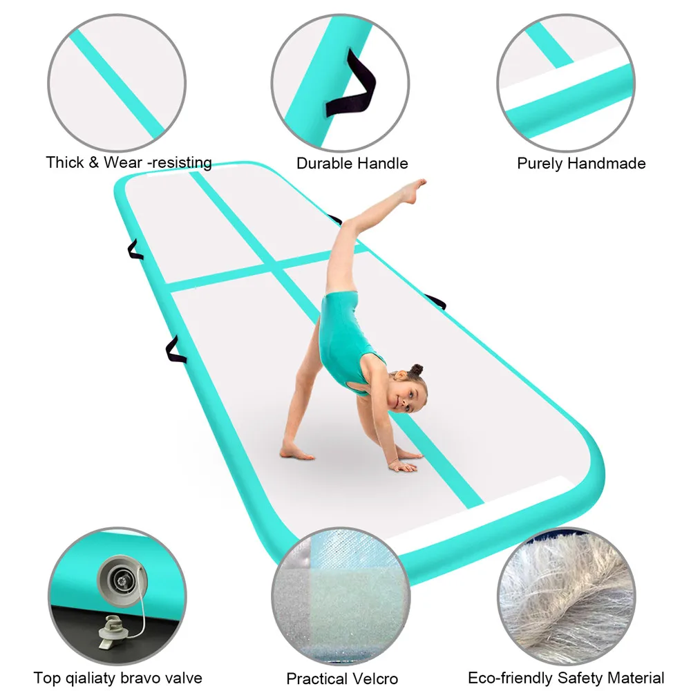 Pista de aire para gimnasia, colchoneta inflable para entrenamiento de acrobacias, artes marciales, animadoras, 4M