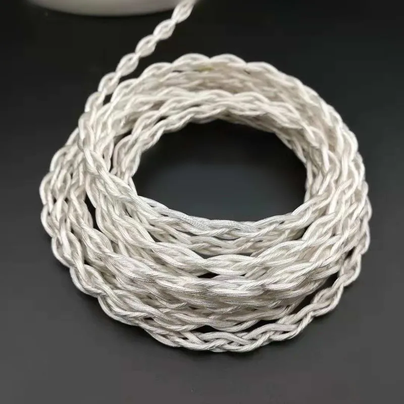 High-purity oxygen-free copper silver-plated wire 4-strand bold headphone upgrade line Single strand multiple twists OD: 4.5-5.0