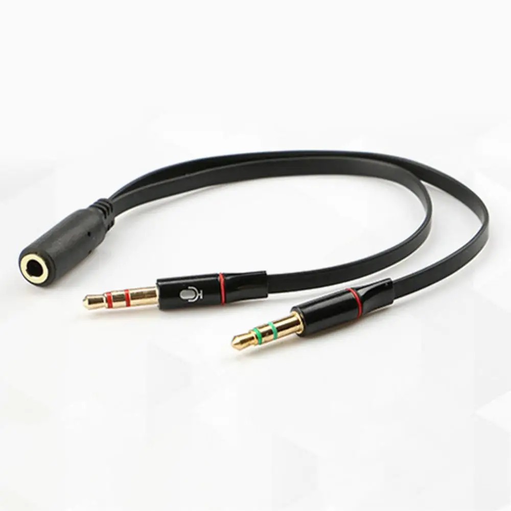 3.5 mm Headphone Splitter Earphone Micphone Y Splitter Adapter Stereo Audio Female to 2 male Connected to PC Adapter Aux Cable