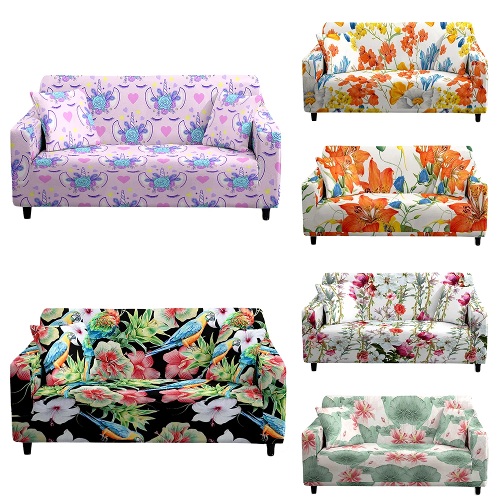 Plant Floral Big Sofa Set Decorating Living Room Sofa Cover Couch Spandex Elasticity Cushion Sofa Garden Sofa Set Modern