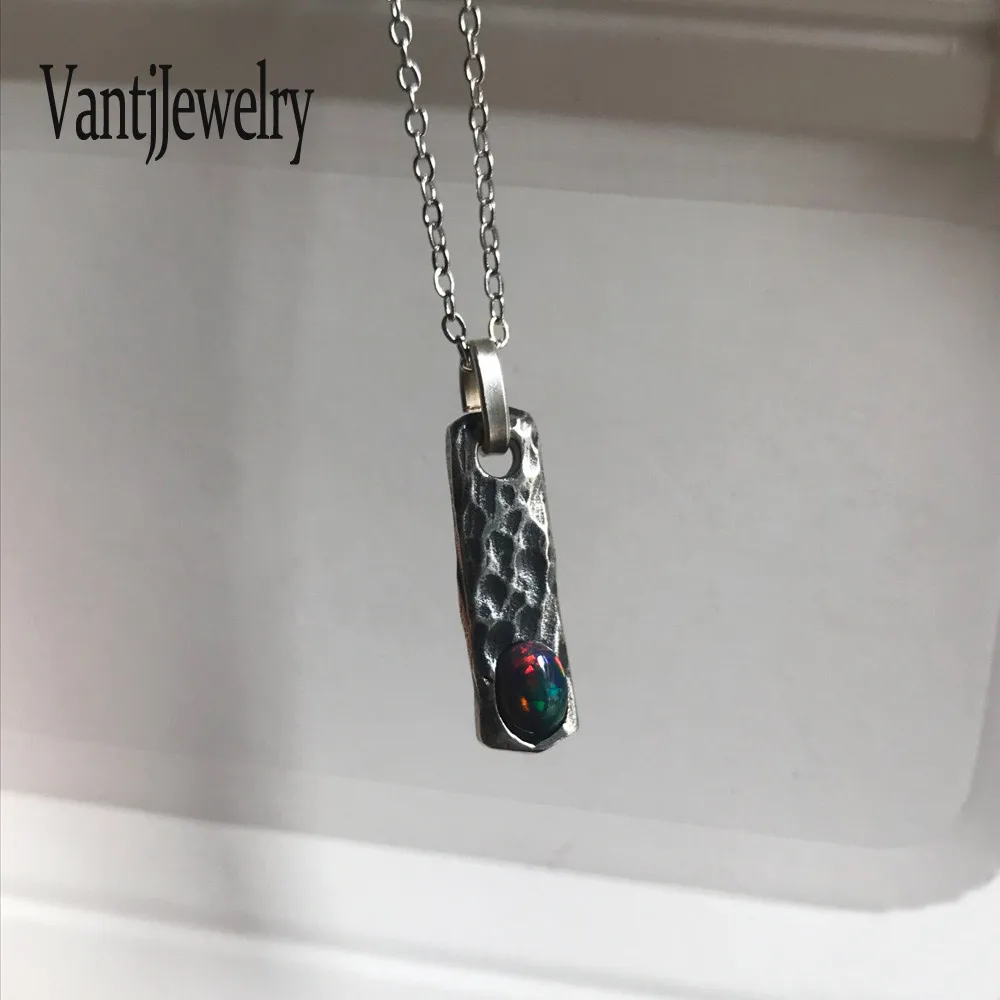 

Natural Black Opal Pendant Necklace Gemstone for Women Man Wedding Birthday Party Jewelry Gift