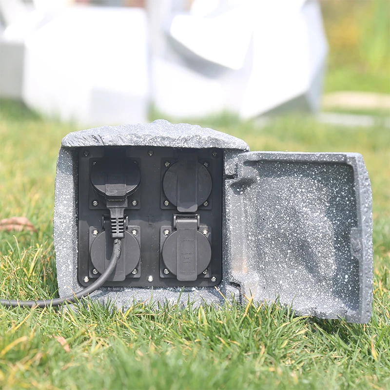 waterproof box socket rainproof outdoor courtyard garden open-air stone house Electrical outlet