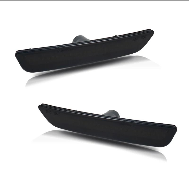 Gtinthebox 2PCS Smoked /Clear Lens Car Front Bumper Side Marker Light Cover Housings For 2010-2014 Ford Mustang, No Bulb/Socket