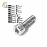 1-10pcs M3 M4 M5 M6 M8 M10 M12 DIN912 304 Stainless steel allen socket fine tooth hexagon screw/young tooth Bolt