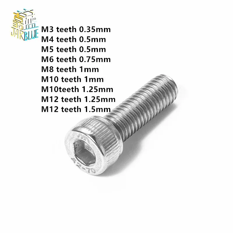 1-10pcs M3 M4 M5 M6 M8 M10 M12 DIN912 304 Stainless steel allen socket fine tooth hexagon screw/young tooth Bolt