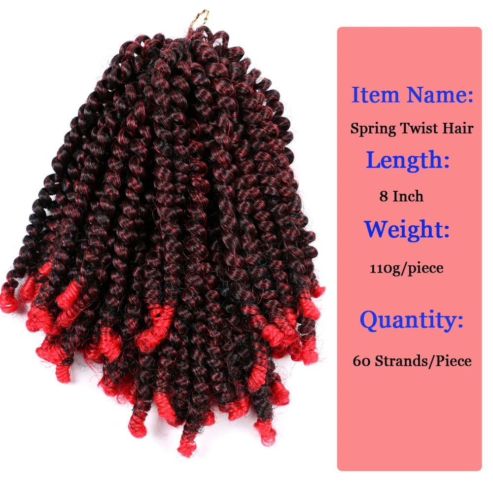 Aigemei 8\'\' Spring Crochet Hair Bomb Dreadlock Twist Low Temperature Fiber Synthetic Braiding Hair Jamaica Bounce For Women