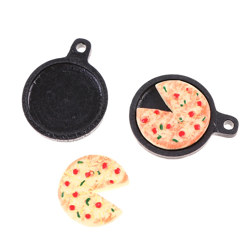 1 Set Puppenhaus Miniatur Küche Lebensmittel Obst Pizza Platte Backformen Küche Harz Set Kinder Spielzeug Puppe Zubehör