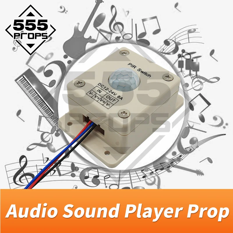 555 props Audio sound player prop escape room game prop play sound when detect human play audio music to create atmosphere