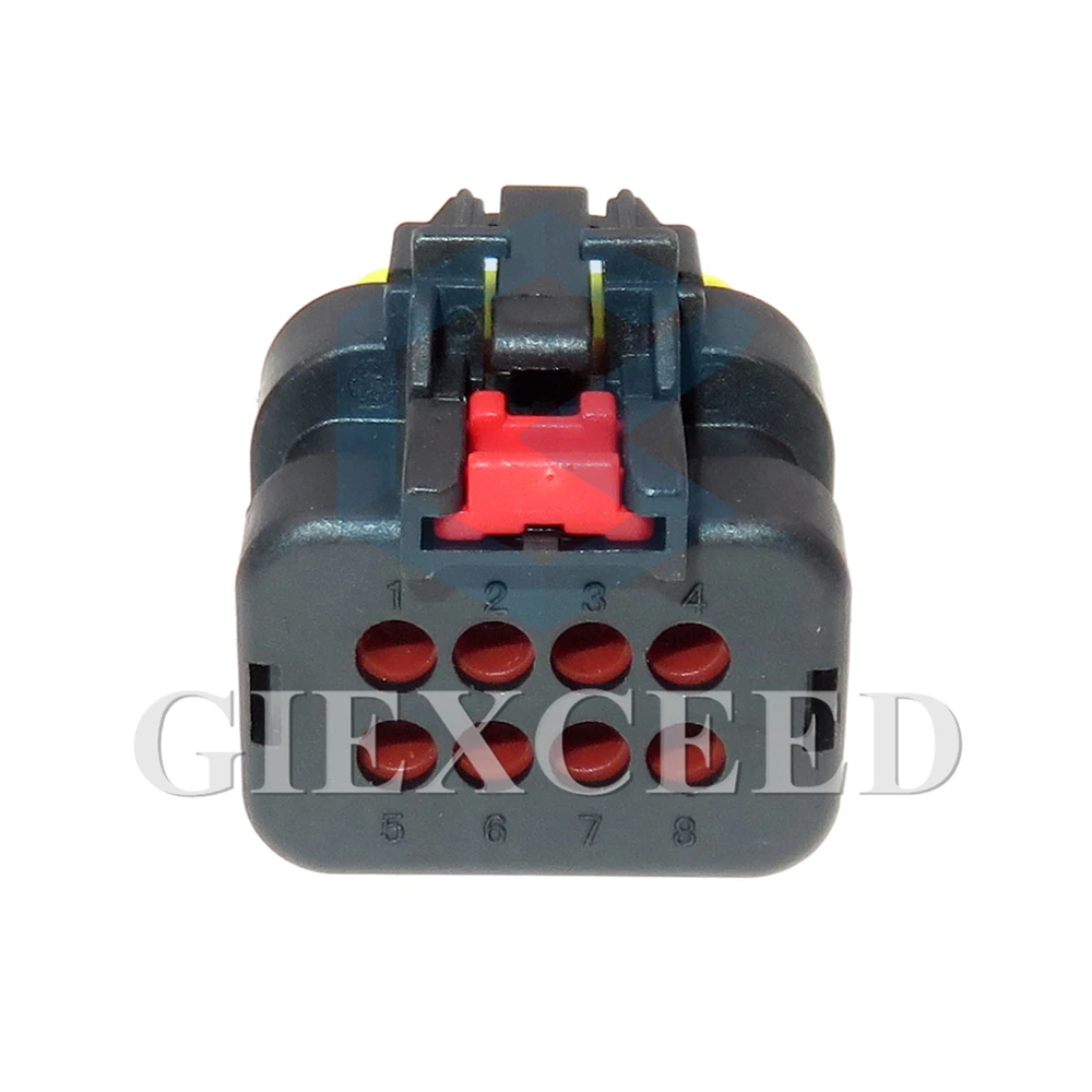 1 Set 8 Pin 1.6 Series Yellow Automotive Plastic Housing AC Assembly Waterproof Sealed Wiring Wire Electrical Socket