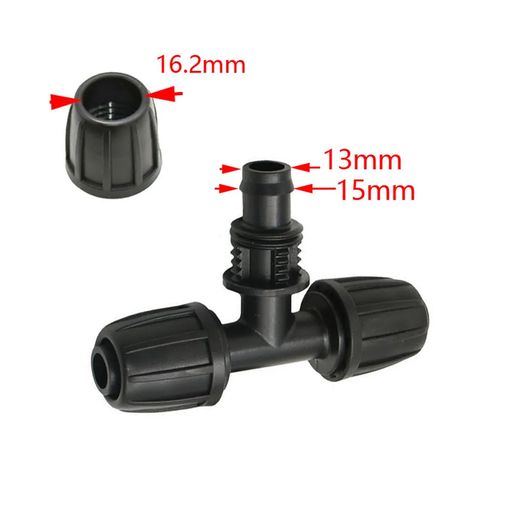 16mm PE Tubing Barb Connectors Tee Elbow End Plug Joints 1/2' X 3/8'' 1/4'' 1/8'' 6.0mm Pipe Reduced Coupling Tap Adapter