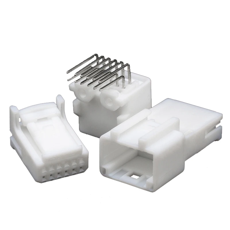 1 Zestaw 12-pinowych złączy do przewodów lusterek wstecznych samochodowych, białe męskie i żeńskie gniazda PCB do Toyota Nissan 1318774-1 1318772-1 — zdjęcie 2