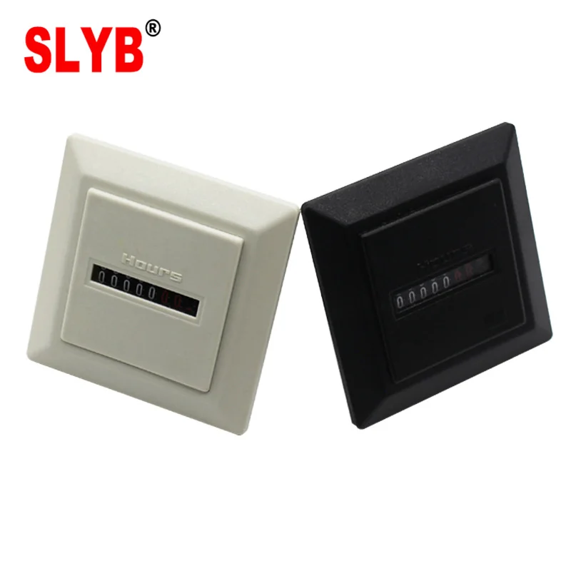 AC220V Quartz Hour Meter Counter HM-1 Black & White Indicator for Monitoring Equipment Usage