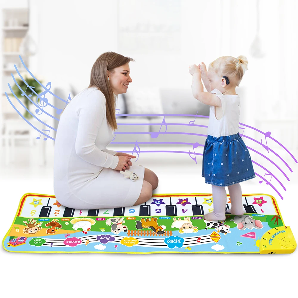 3รูปแบบเด็ก Musical Mat Multifunctional เปียโนเล่นพรม & สัตว์เสียงเครื่องดนตรีของเล่นของเล่นเพื่อการศึกษาเด็ก