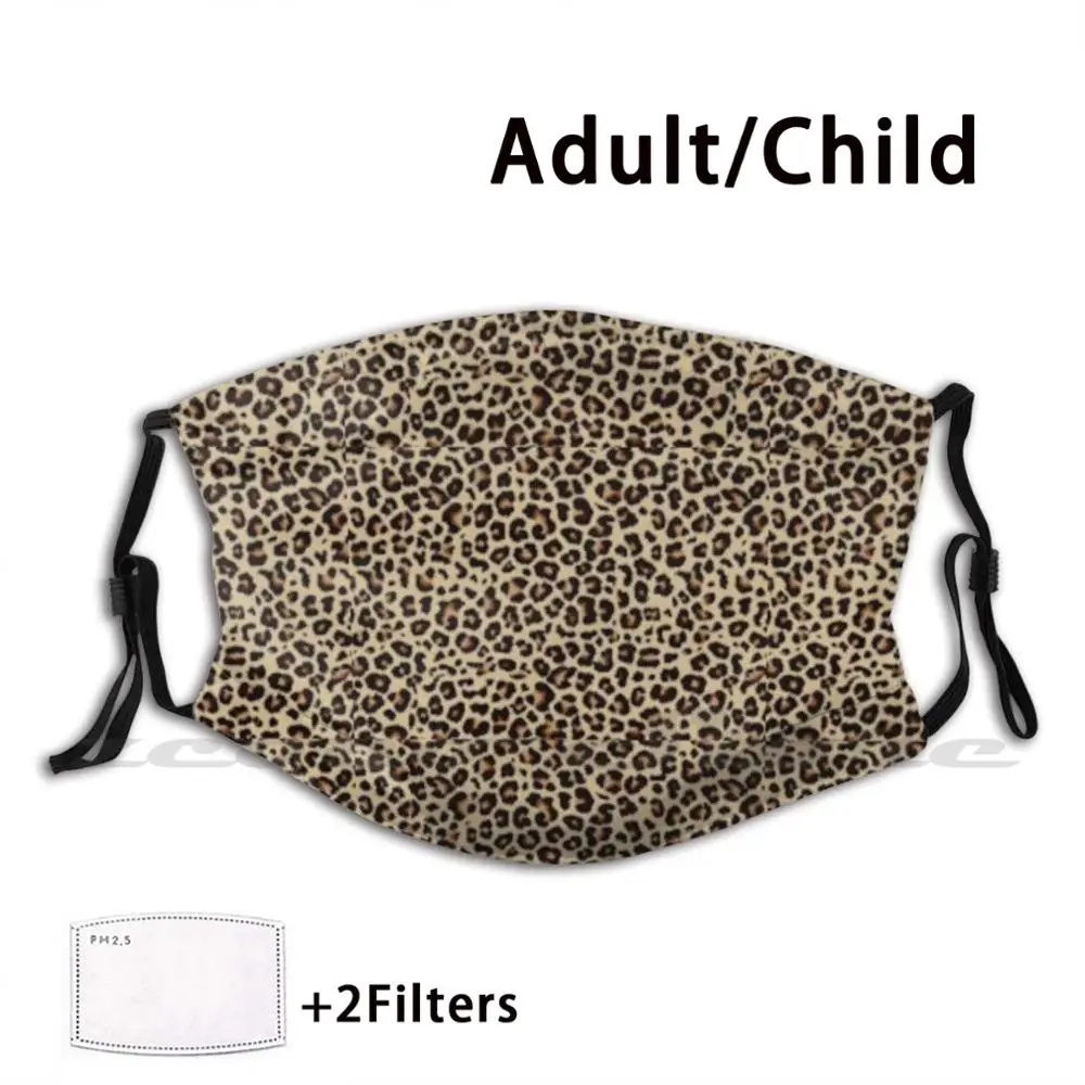 

Animal Print Custom Pattern Washable Filter Pm2.5 Adult Kids Mask Animal Leopard Face Cover