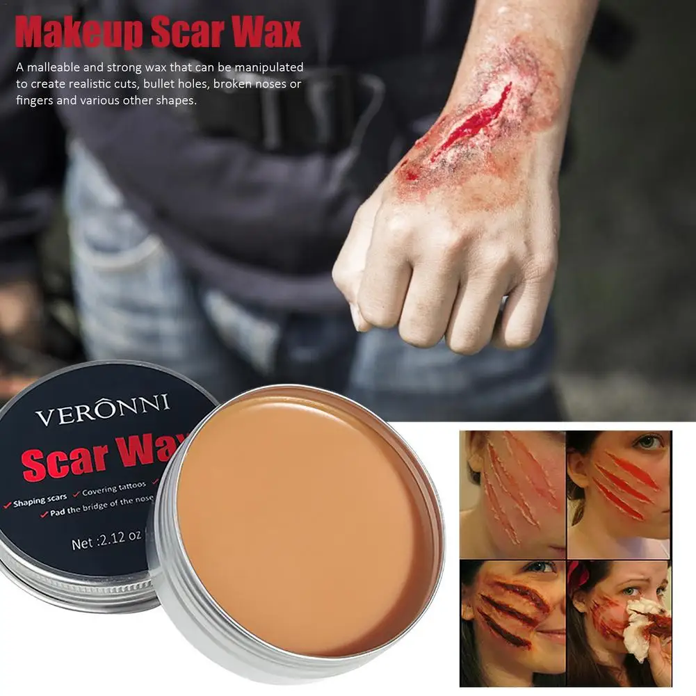 Cire de maquillage pour le corps, cosmétique, anti-cernes, pour Halloween, peinture du visage, cicatrices, poignet, Cosplay, fausse blessure, maquillage spécial, boue, 60g