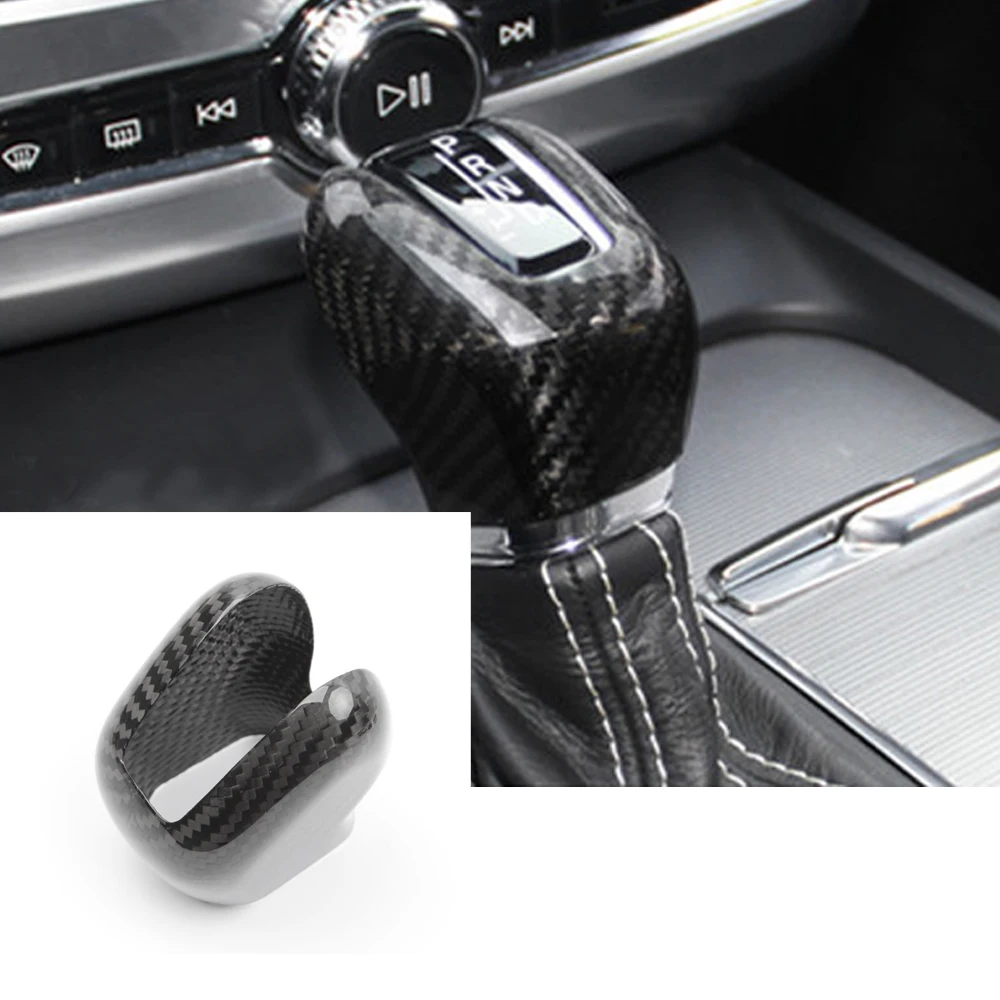

1PC Carbon Fiber Console Gear Shift Knob Cover Trim For Volvo New XC60 S60 XC90 s90 2016 2017 2018 2019 2020 2021
