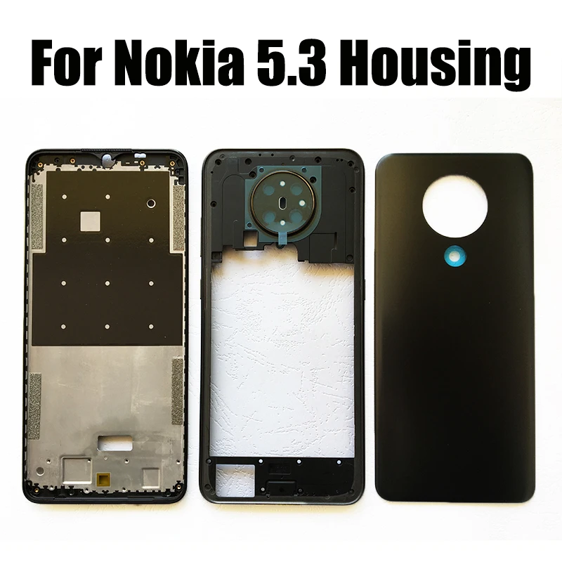 100% New plastic for nokia 5.3 ta-1234 ta-1223 ta-1227 ta-1229 Full housing Middles Case battery door cover