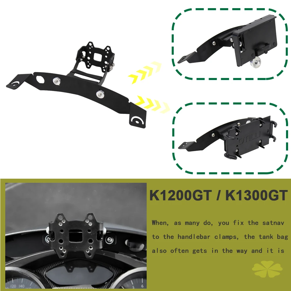 

For BMW K1200GT K1300GT Motorcycle Adjustable angle Stand Holder Phone Mobile Phone GPS Navigation Plate Bracket K 1200 1300 GT