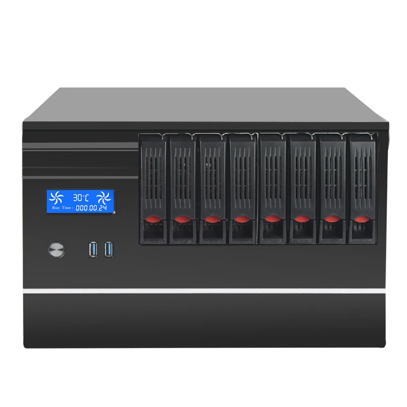 NAS Chassis  8 Hard Disk Location  Compatible MATX Motherboard  Temperature Control Mute  Network Server 