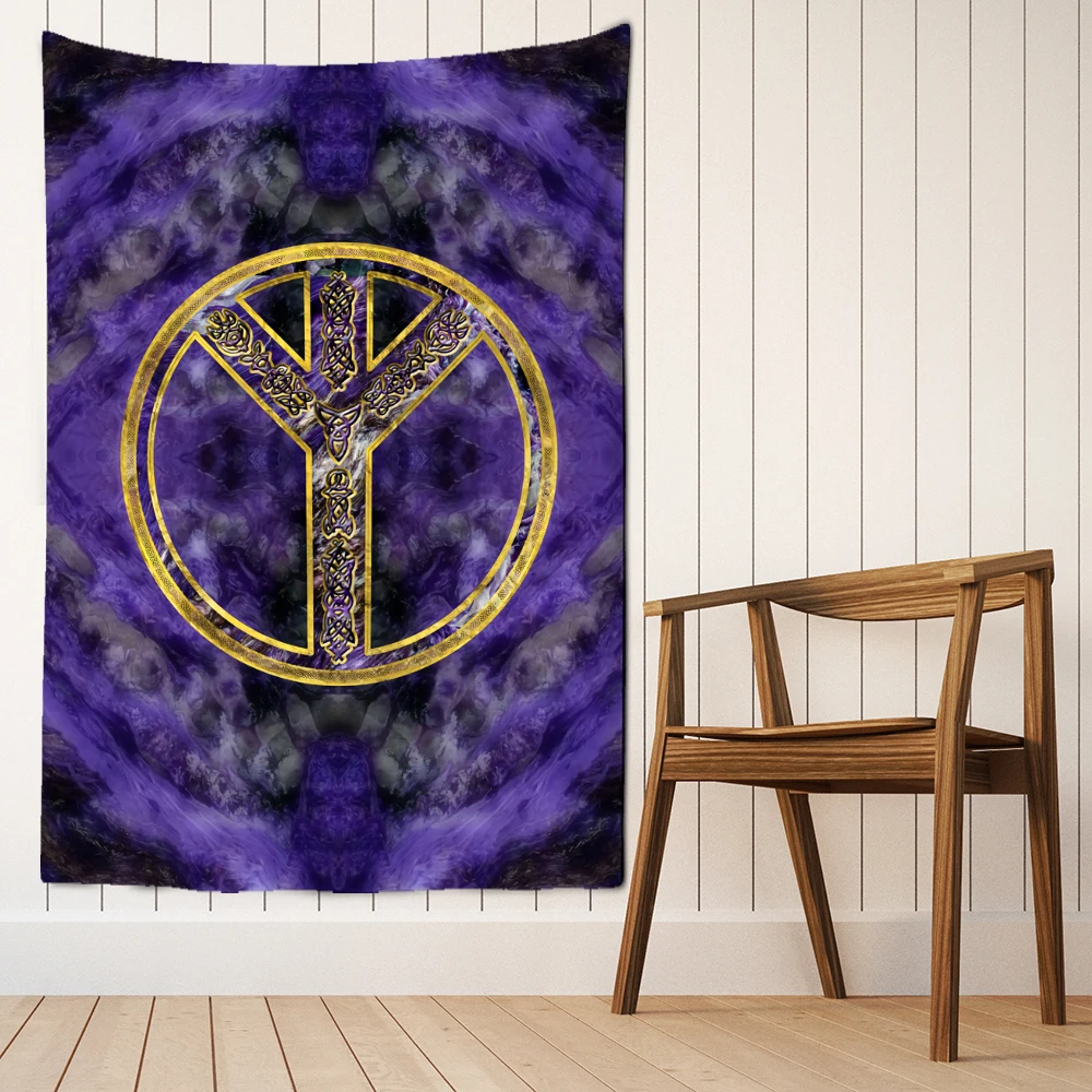 Viking Rune Art Tapestry Wall Hanging Magic Beach Mat Bohemian Hippie TAPIZ Dormitory Living Room Home Decor