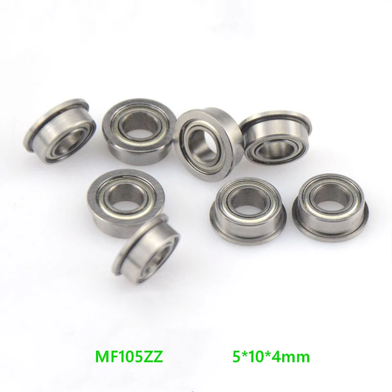 

200pcs/lot Flange bearing MF105ZZ MF105 ZZ 5x10x4 mm double Shielded deep groove Ball Bearings Flanged 5*10*4mm MF105-2Z