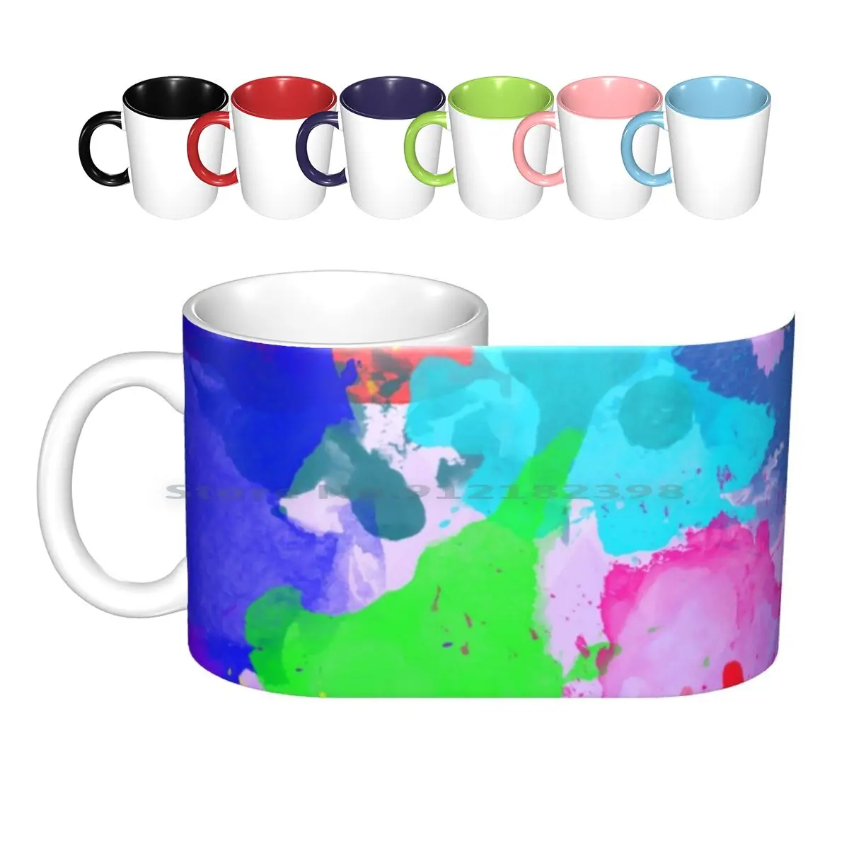 Color Splash Ceramic Mugs Coffee Cups Milk Tea Mug Color Splash Colorful Splashes Splash Grunge Cheap Low Price Wii U Paper