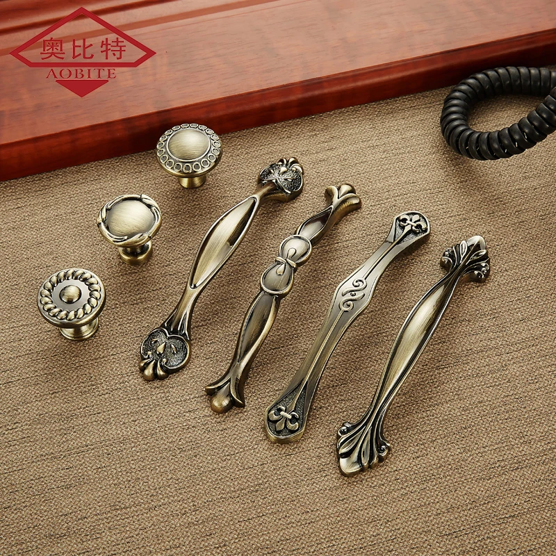 AOBT Antique Dressers Wardrobe Cabinet Handles 96-128mm Kitchen Storage Cupboard Pulls Drawer Closet Knob Furniture Door Handle