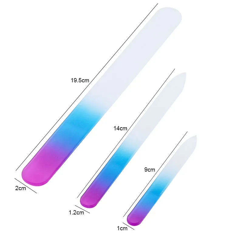 Lime à ongles professionnelle en verre dépoli, outils de manucure, ponçage, polissage, gel