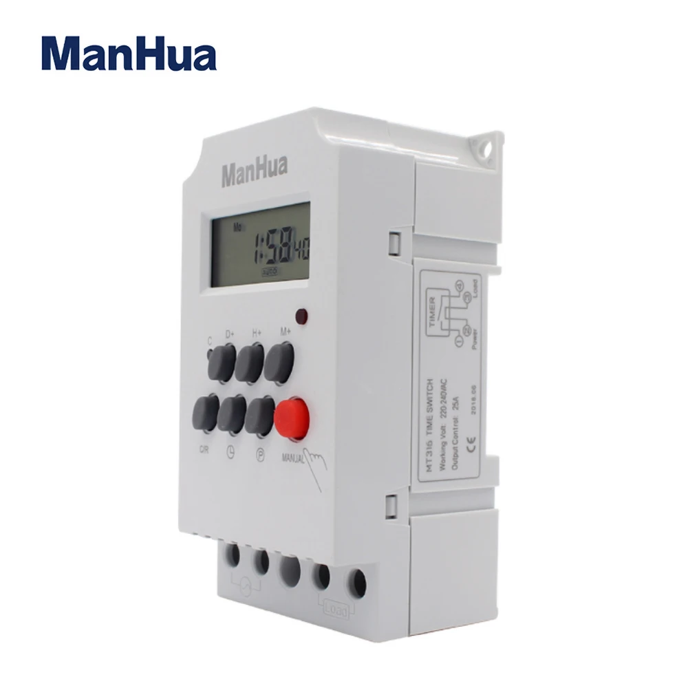 Imagem -03 - Manhua 25a 220 v Mt316 Melhor Vender Produtos Industrial Digital Micro Temporizador Programável