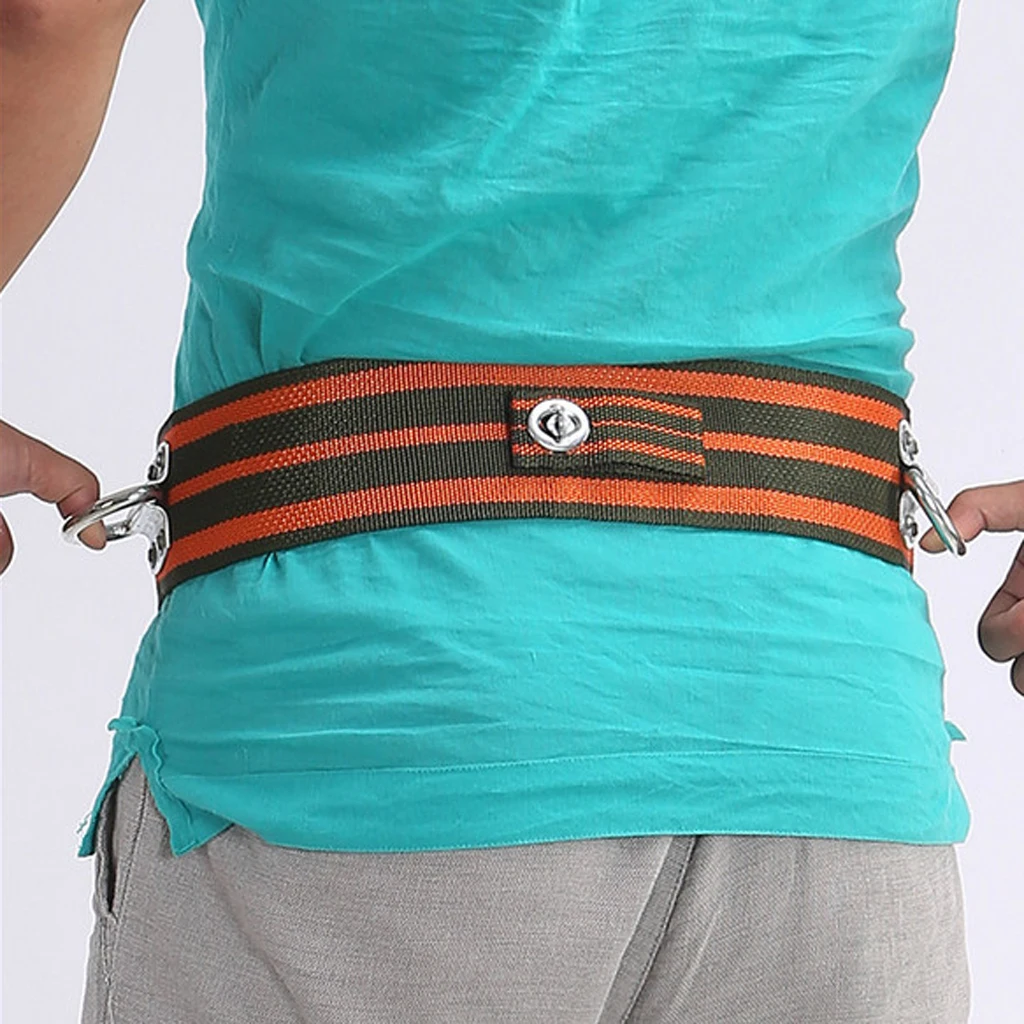 Safety Rope Access Rock Tree Climbing Safety Waist Belt & D Ring Adjustable