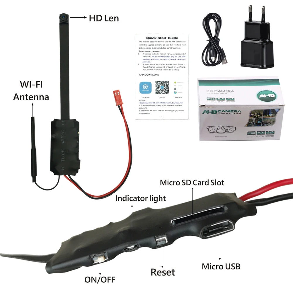 DIY 휴대용 와이파이 IP 미니 카메라, CCTV 마이크로 캠코더, P2P 무선 웹캠 비디오 레코더, 가정 보안 보모 원격 카메라, 1080P