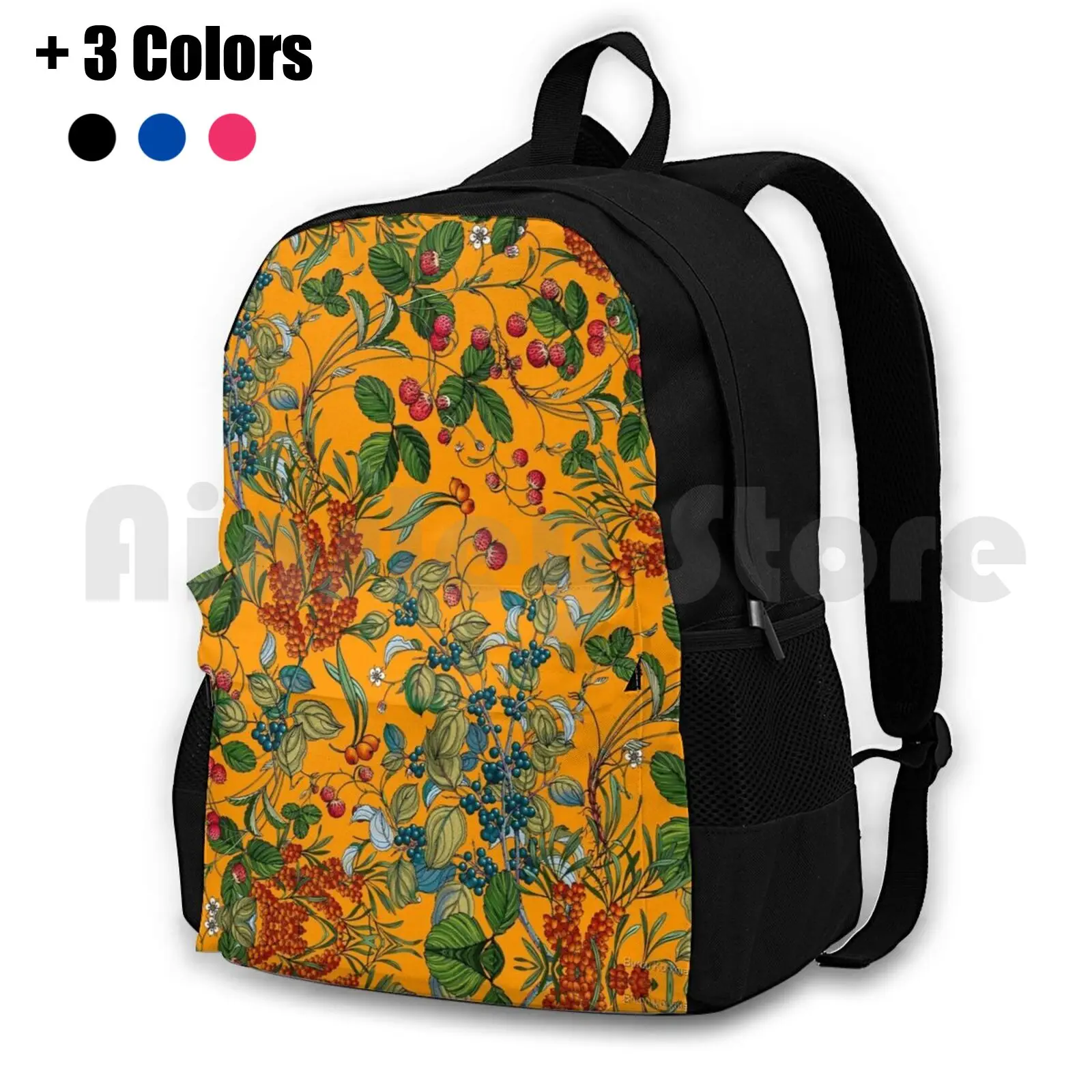 Vintage Garden Vii Outdoor Hiking Backpack Waterproof Camping Travel Patterni Floral Botanical Tropical Jungle Flowers Nature