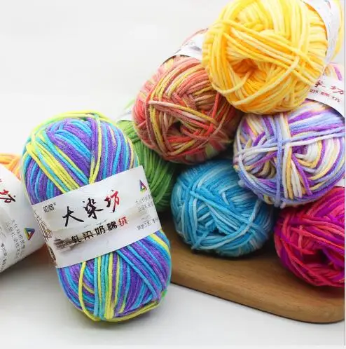 1-20 HLFM001 Felicia Wool Section Dye Milk Yarn 5ply Knit Yarn Smooth Yarn Soft Yarn Crochet Yarn